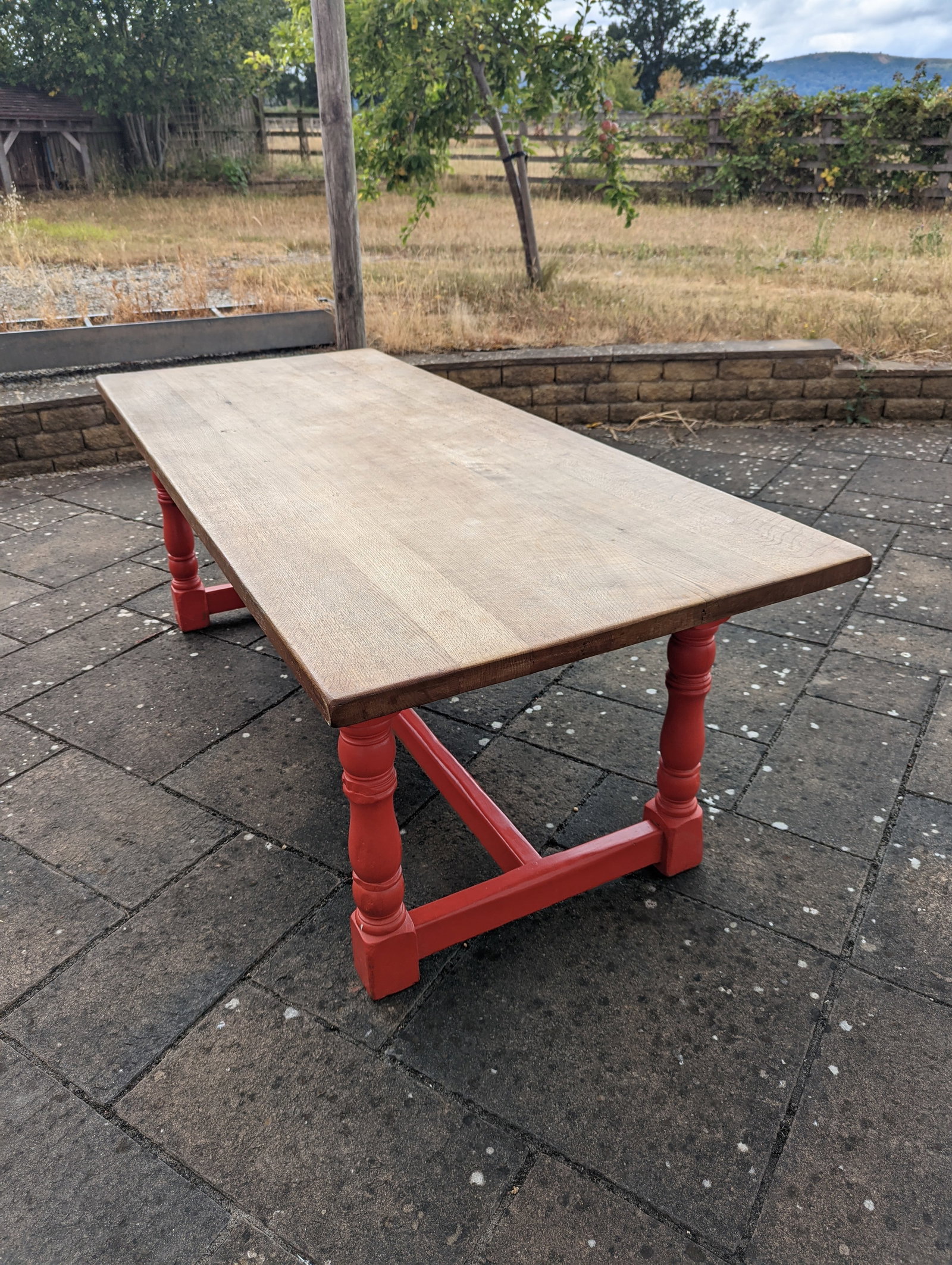 A striking vintage farmhouse dining table - 3