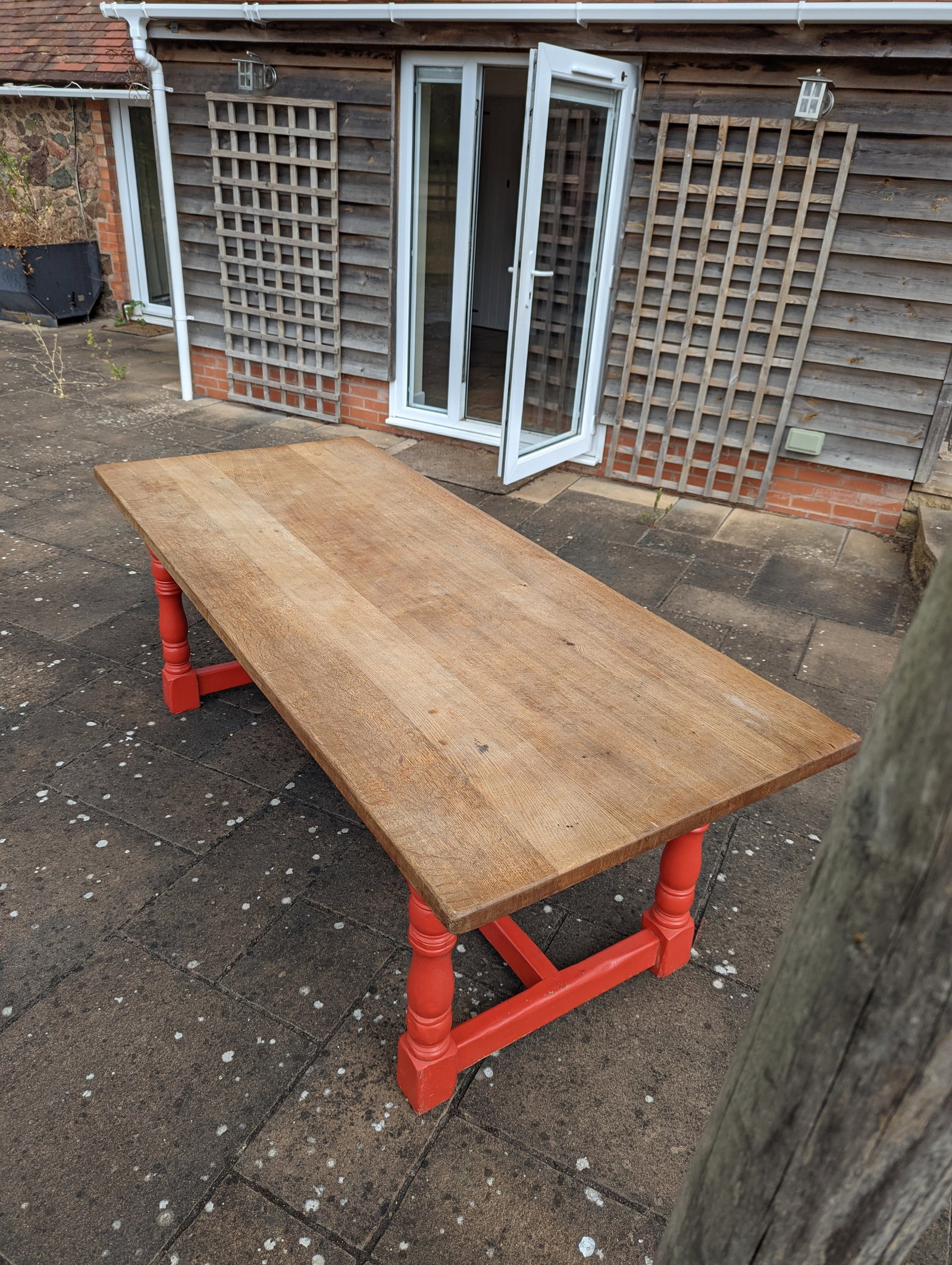 A striking vintage farmhouse dining table - 5