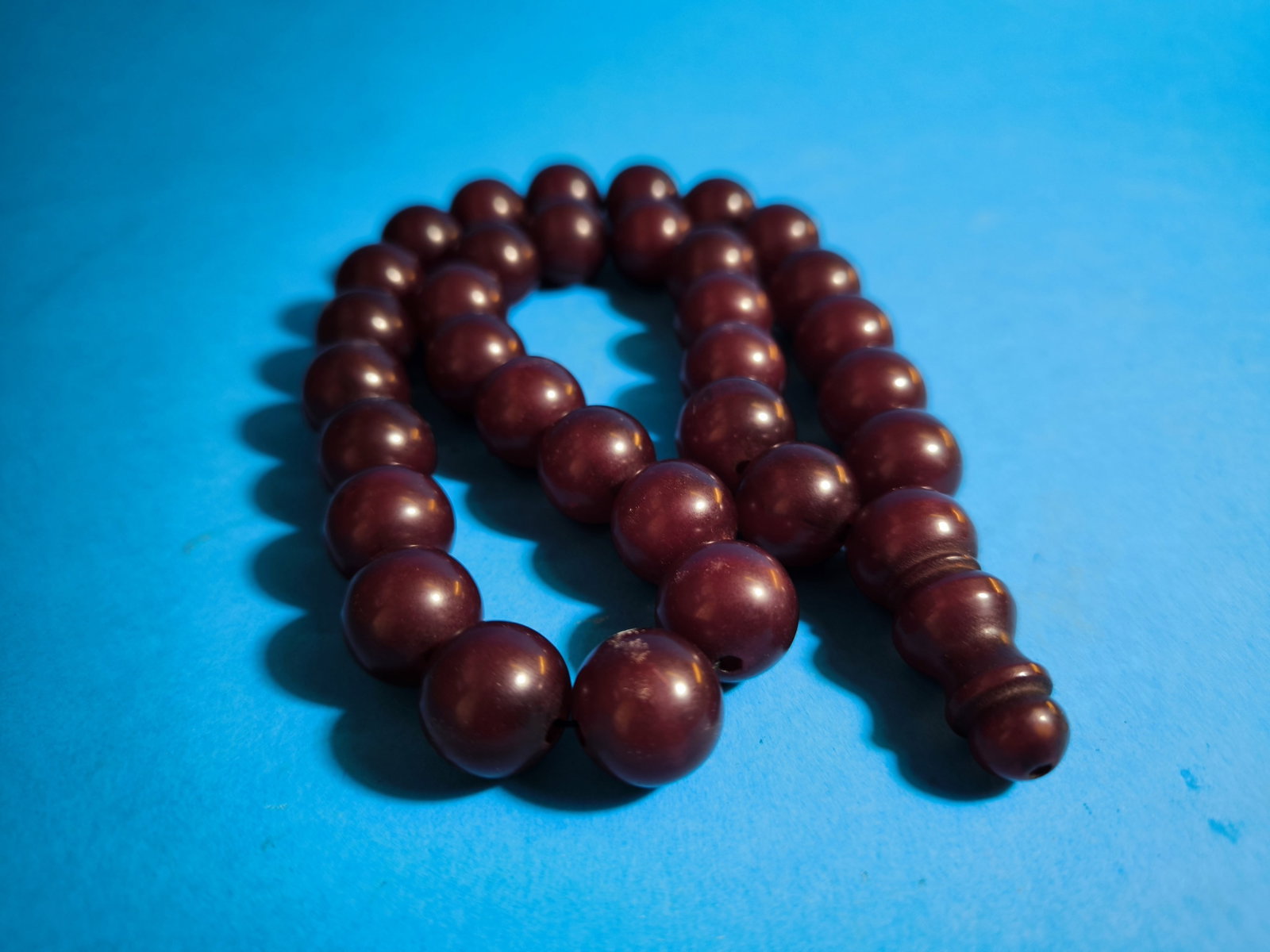 Antique Ottoman Turkish Islam Rosary Bead Bakelite Cherry Amber - 4