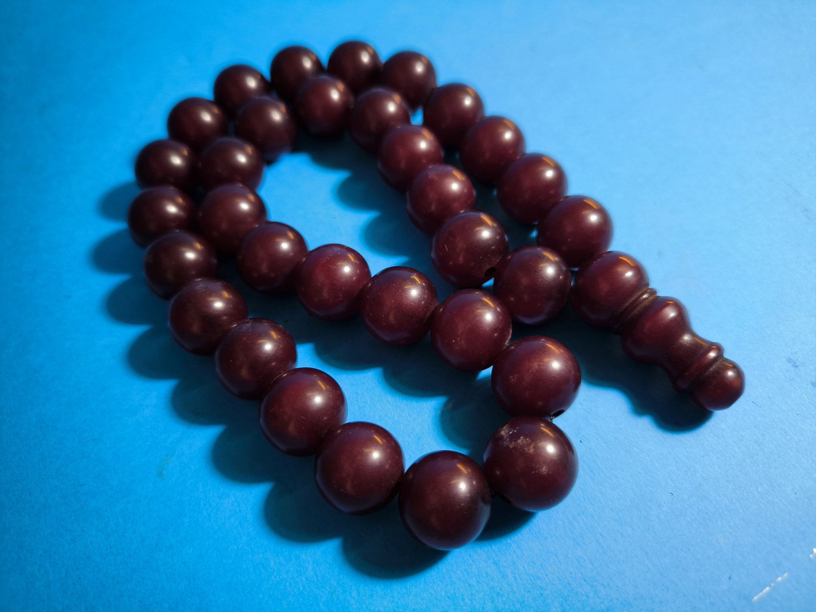 Antique Ottoman Turkish Islam Rosary Bead Bakelite Cherry Amber - 5