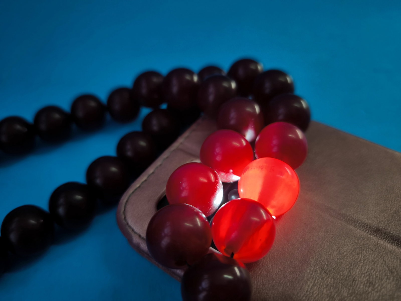 Antique Ottoman Turkish Islam Rosary Bead Bakelite Cherry Amber - 7
