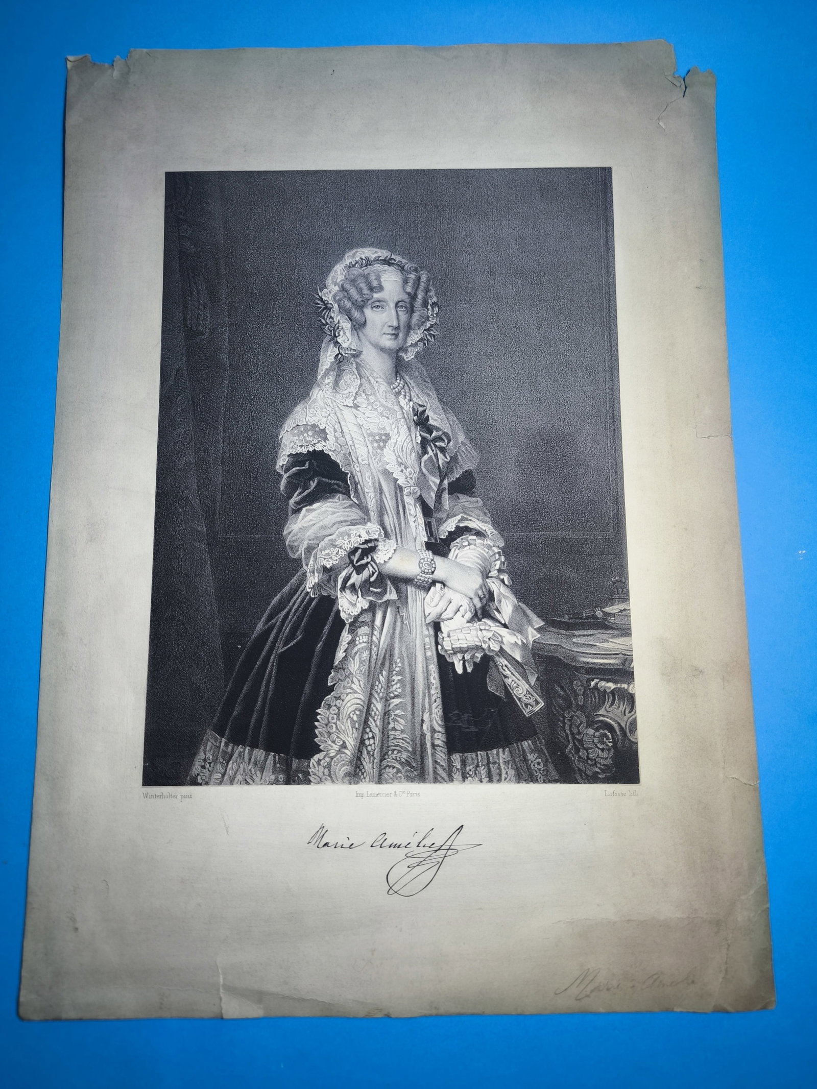 LARGE 18TH CENTURY PORTRAIT QUEEN MARIE AMELIE LAFOSSE SIGNED: Title: LARGE 18TH CENTURY PORTRAIT QUEEN MARIE AMELIE LAFOSSE SIGNED Description: LARGE 18TH CENTURY PORTRAIT QUEEN MARIE AMELIE LAFOSSE SIGNED Estimate:500$ - 2000$ All our ite