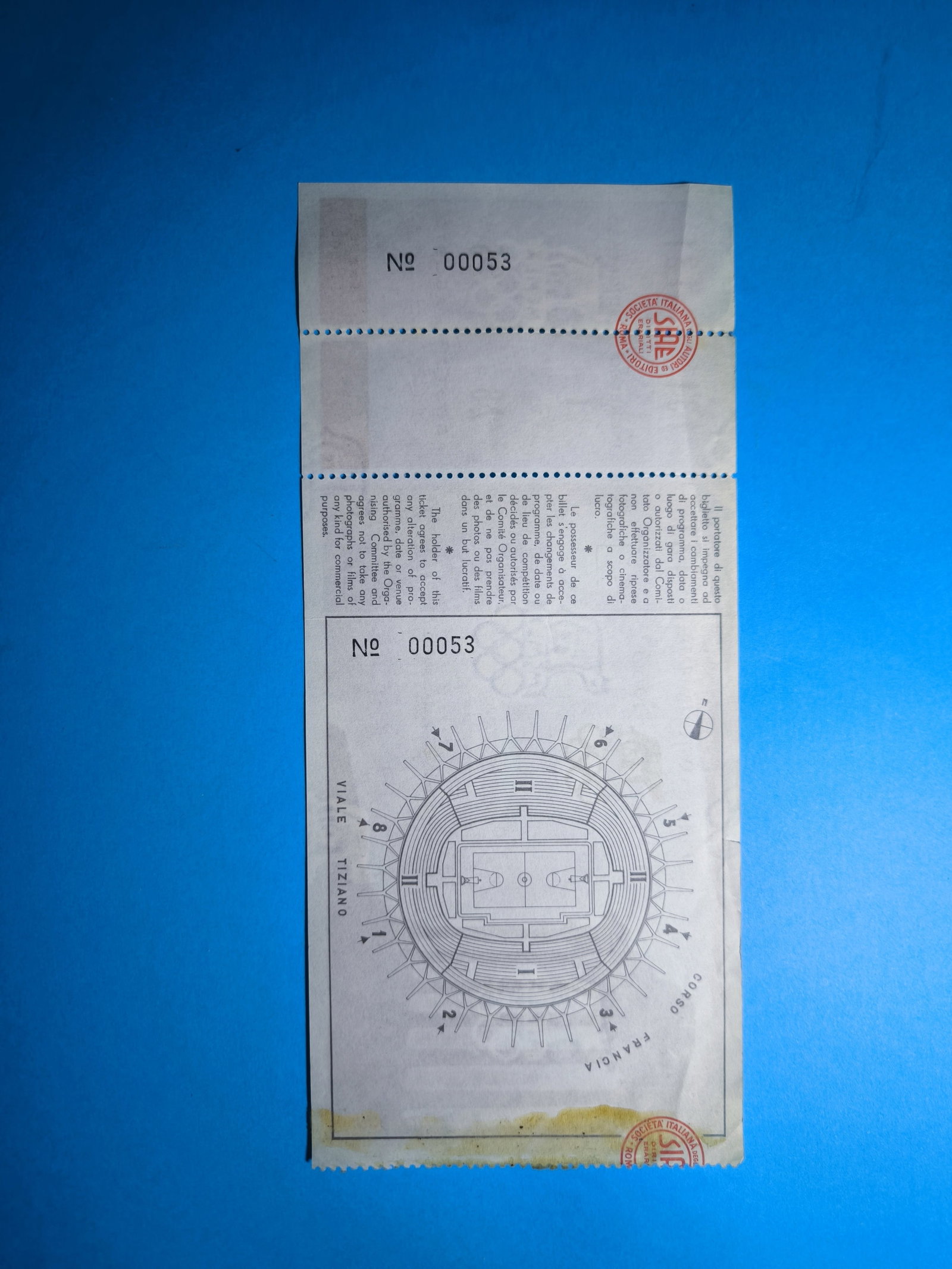 Rare Full Ticket of Olympic Game 1960 Roma - 4