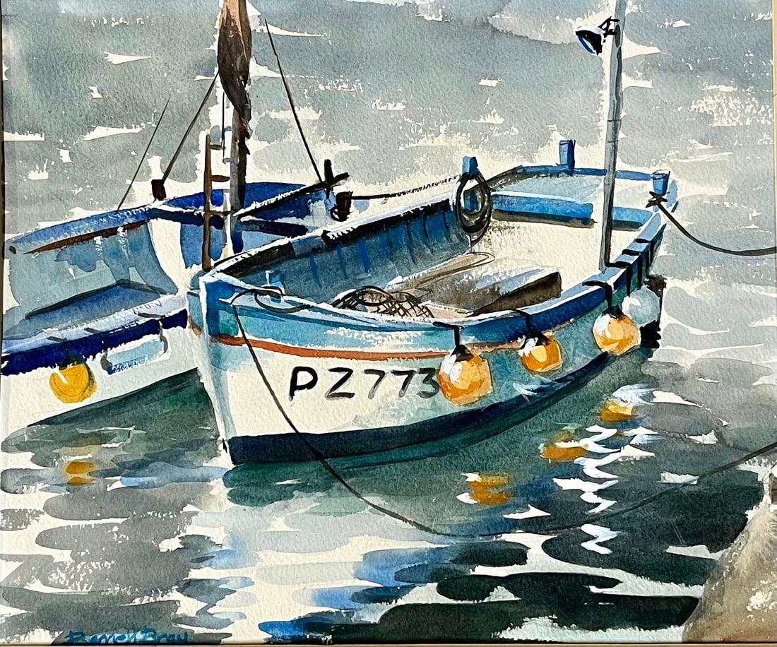 Cornwall , Penzance (1948-) Watercolour, Penzance Harbour, Signed, Unique, 1976: Title: Cornwall , Penzance (1948-) Watercolour, Penzance Harbour, Signed, Unique, 1976 Description: Cornwall , Penzance (1948-) Watercolour, Penzance Harbour, Signed, Unique, 1976 Descripti