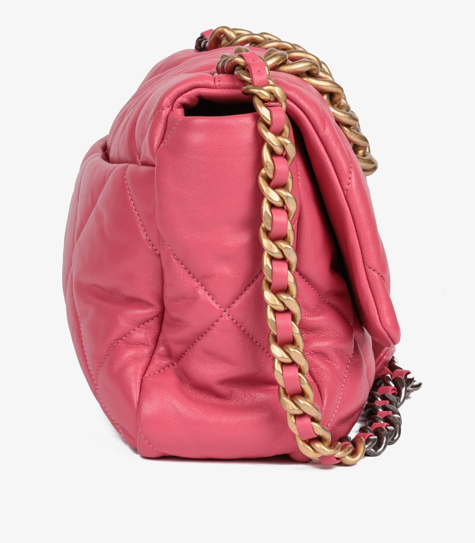 Chanel Pink Quilted Lambskin Large 19 Flap Bag - 4