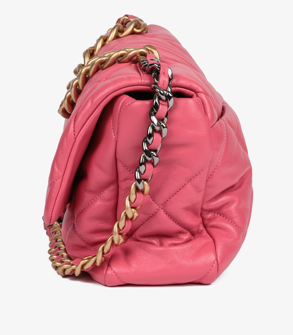 Chanel Pink Quilted Lambskin Large 19 Flap Bag - 5