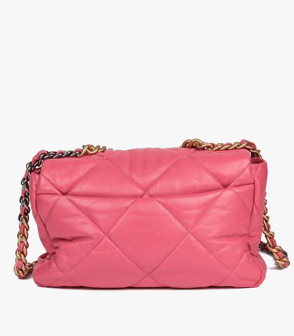 Chanel Pink Quilted Lambskin Large 19 Flap Bag - 6