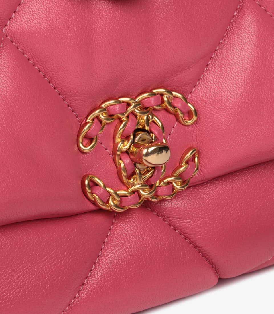 Chanel Pink Quilted Lambskin Large 19 Flap Bag - 8