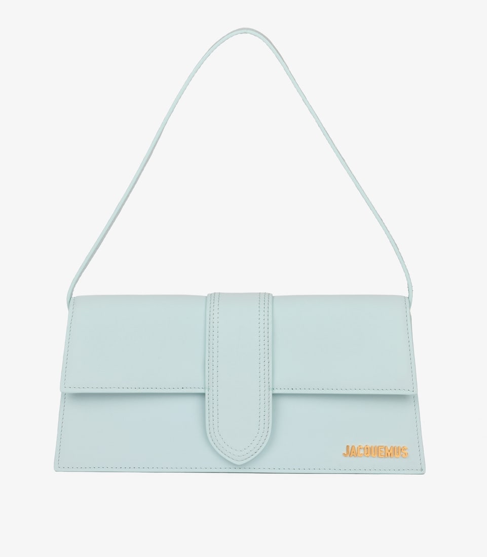 Jacquemus Pale Blue Smooth Calfskin Leather Le Bambino Long: Title: Jacquemus Pale Blue Smooth Calfskin Leather Le Bambino Long Description: Jacquemus Pale Blue Smooth Calfskin Leather Le Bambino Long Product Details HB5395 Brand