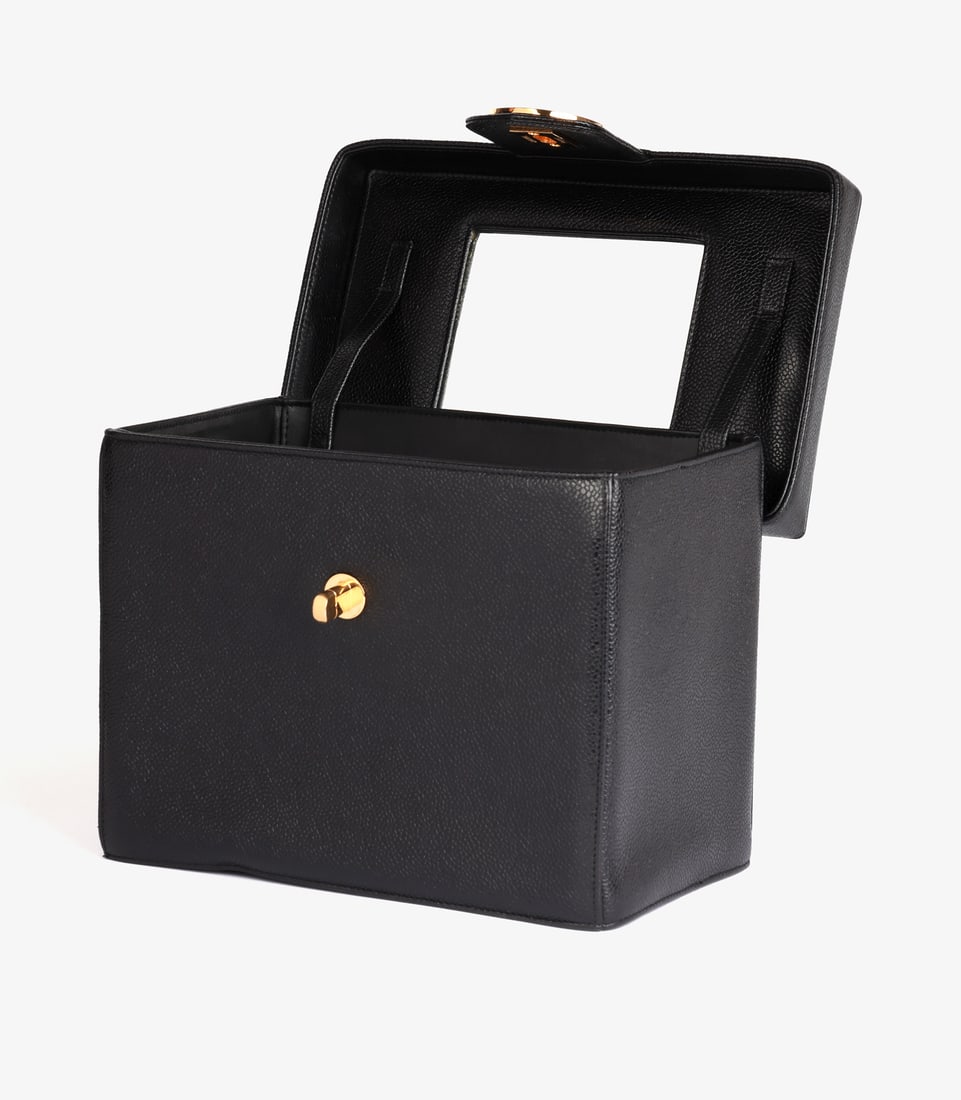 Chanel Black Caviar Leather Vintage Classic Vanity Shoulder Bag - 10