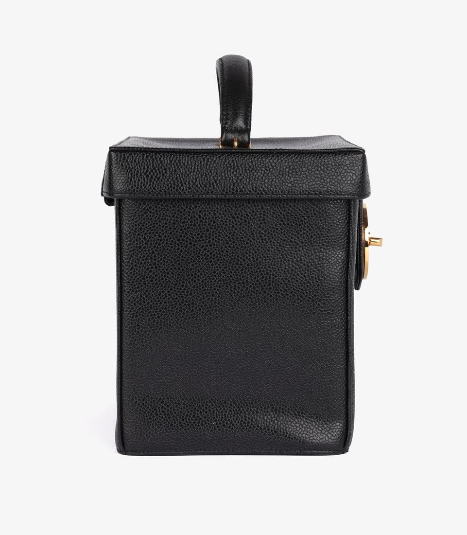 Chanel Black Caviar Leather Vintage Classic Vanity Shoulder Bag - 4