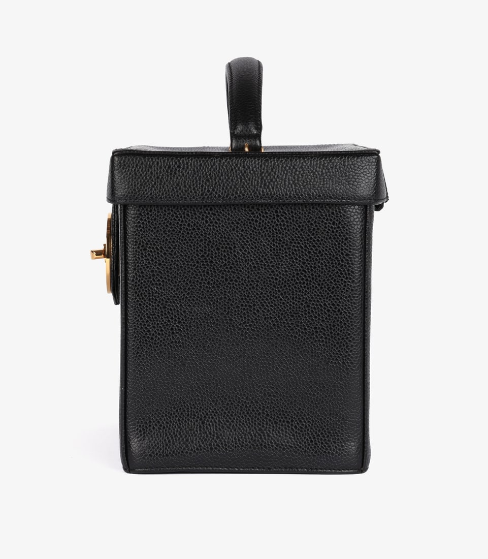 Chanel Black Caviar Leather Vintage Classic Vanity Shoulder Bag - 5