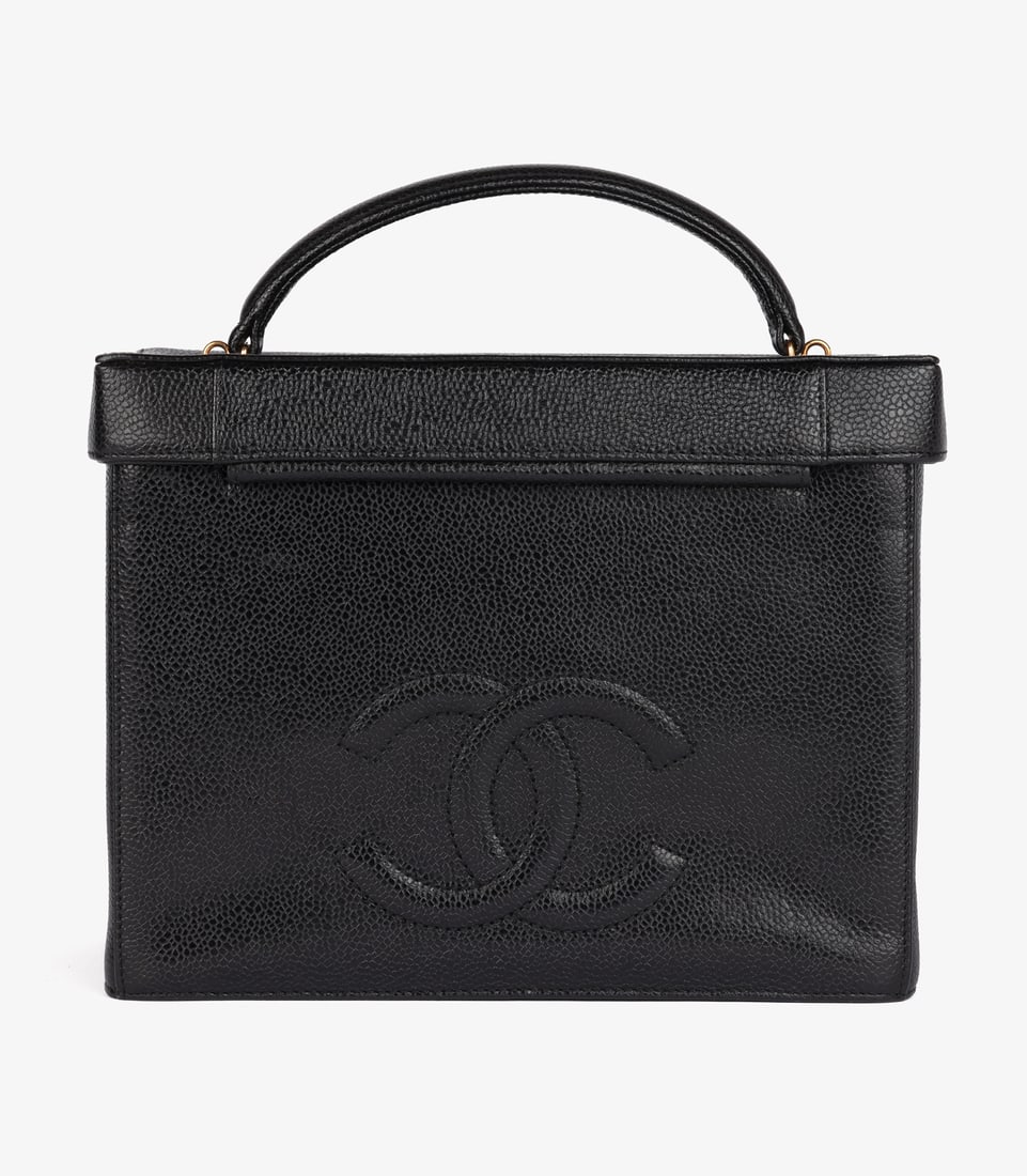 Chanel Black Caviar Leather Vintage Classic Vanity Shoulder Bag - 6