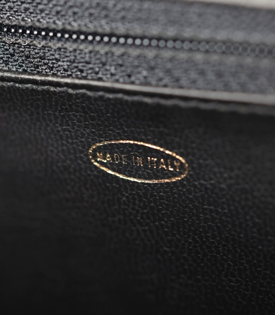 Chanel Black Caviar Leather Vintage Classic Vanity Shoulder Bag - 8