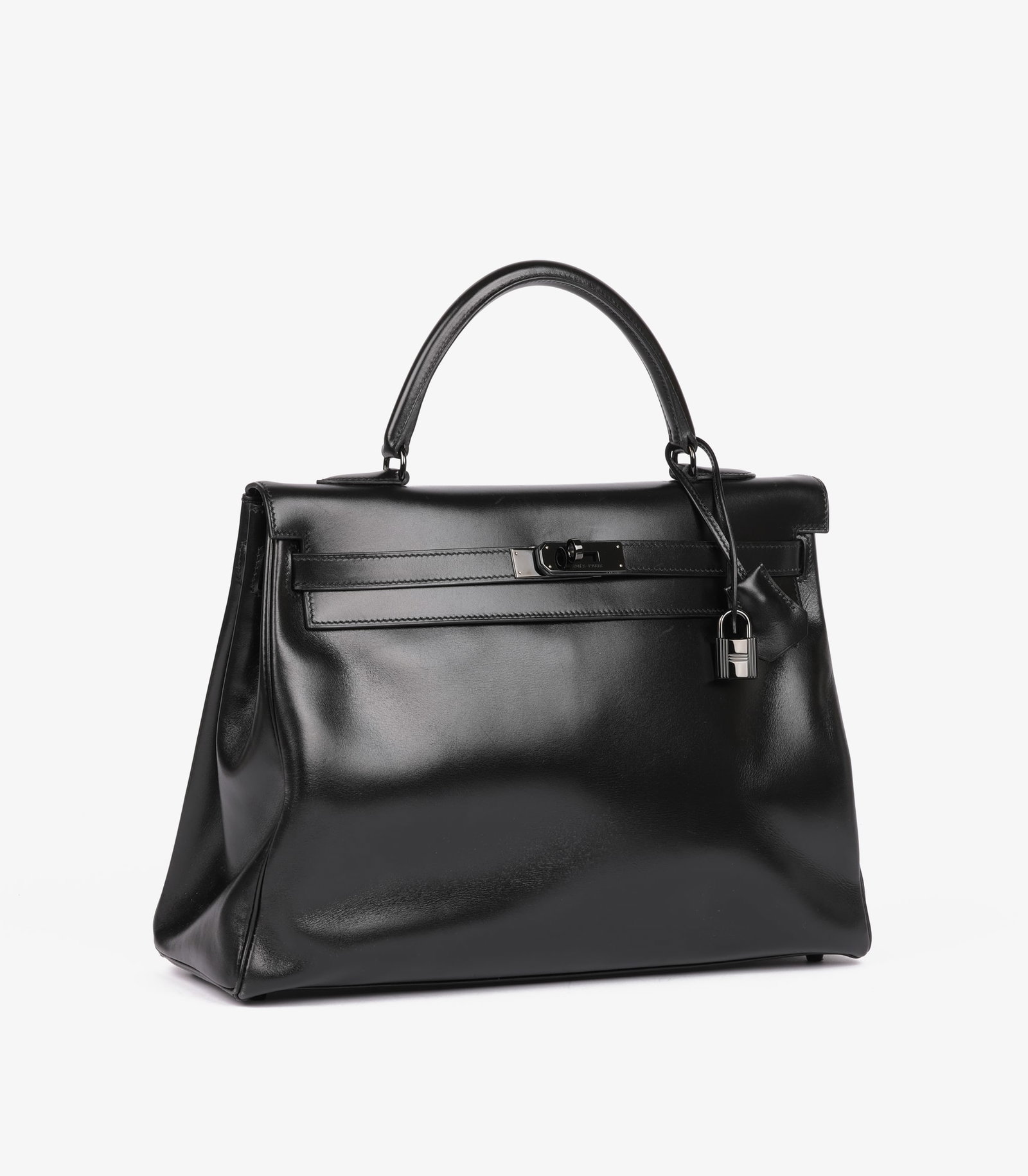 Hermès Black Box Calf Leather SO Black Kelly 35cm Retourne Handbag - 3
