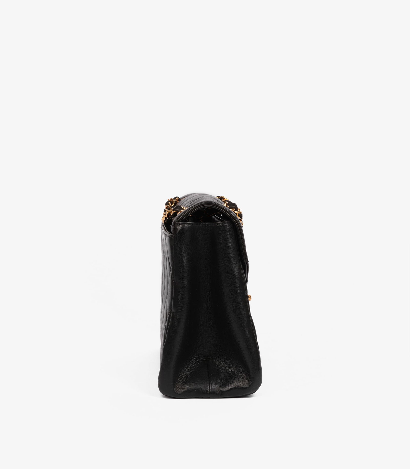 Chanel Black Quilted Lambskin Vintage Medium Envelope Classic Single Flap Bag - 4