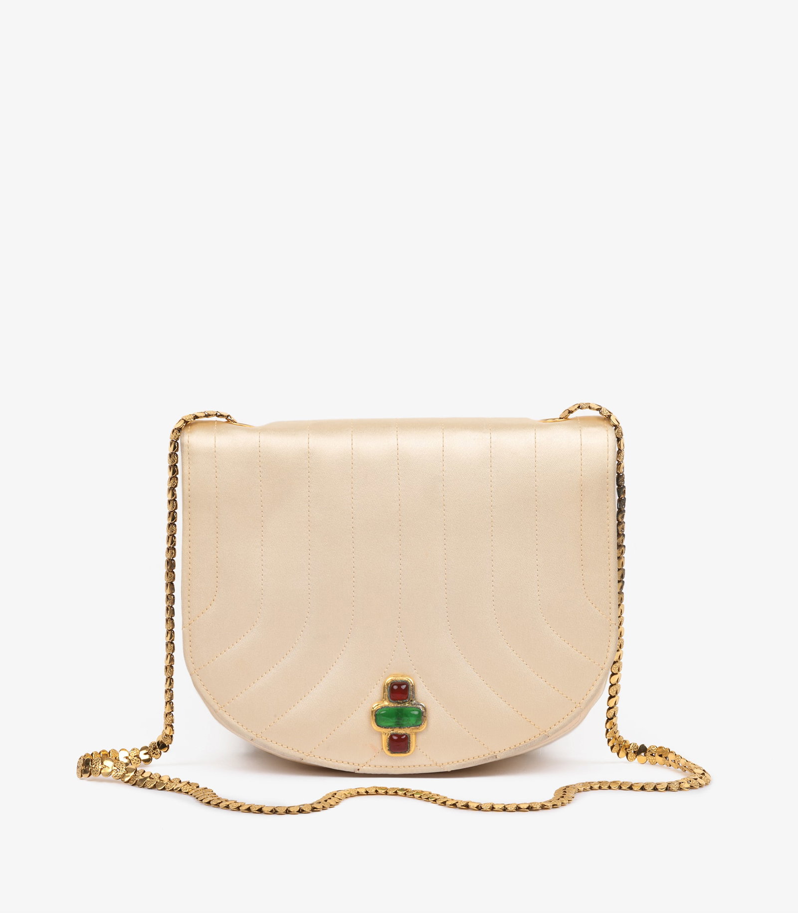 Chanel Beige Quilted Satin Vintage Bijoux Half Moon Mini Flap Bag: Title: Chanel Beige Quilted Satin Vintage Bijoux Half Moon Mini Flap Bag Description: Chanel Beige Quilted Satin Vintage Bijoux Half Moon Mini Flap Bag Product Details CB1532 Brand: Chanel