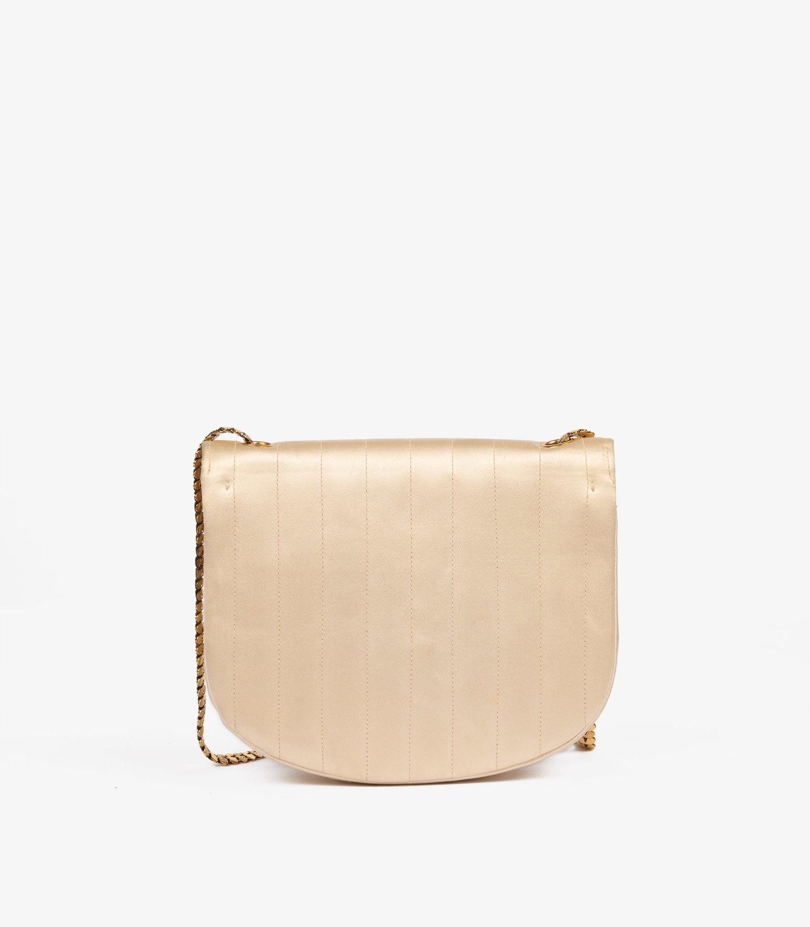 Chanel Beige Quilted Satin Vintage Bijoux Half Moon Mini Flap Bag - 4