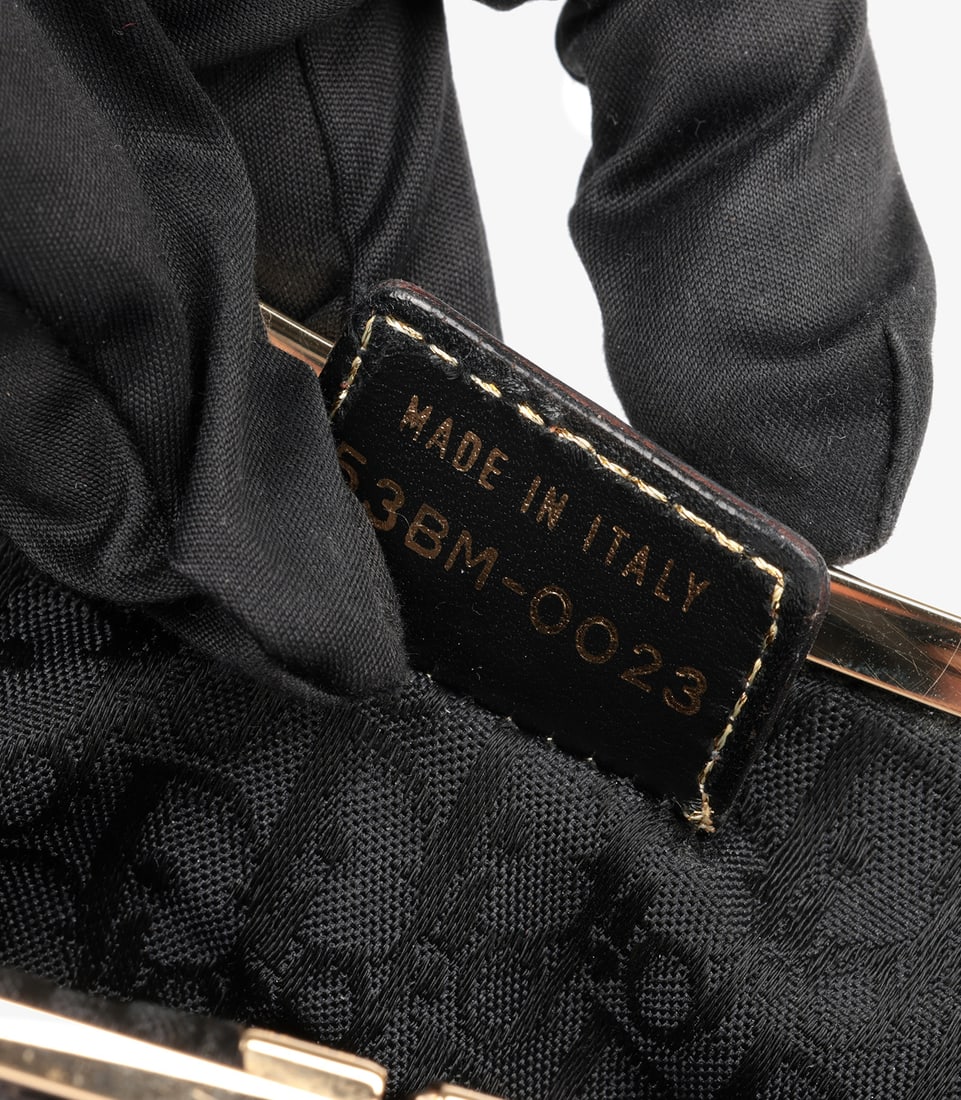Christian Dior Metallic Black Snakeskin & Gold Calfskin Leather Vintage Mini Saddle Bag - 9