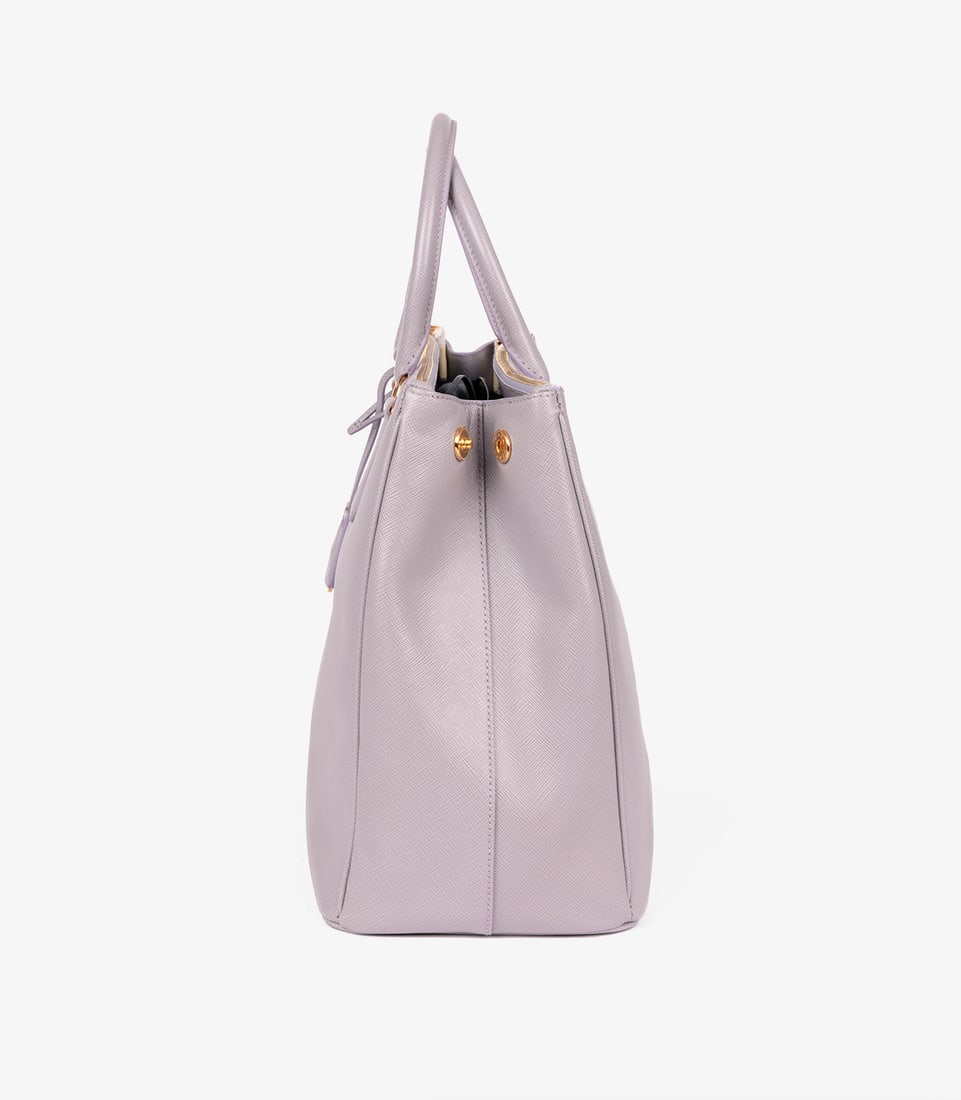 Prada Glicine Saffiano Lux Leather Special Order Large Galleria Tote - 4