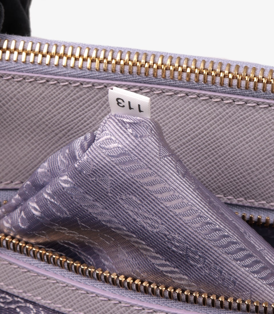 Prada Glicine Saffiano Lux Leather Special Order Large Galleria Tote - 8