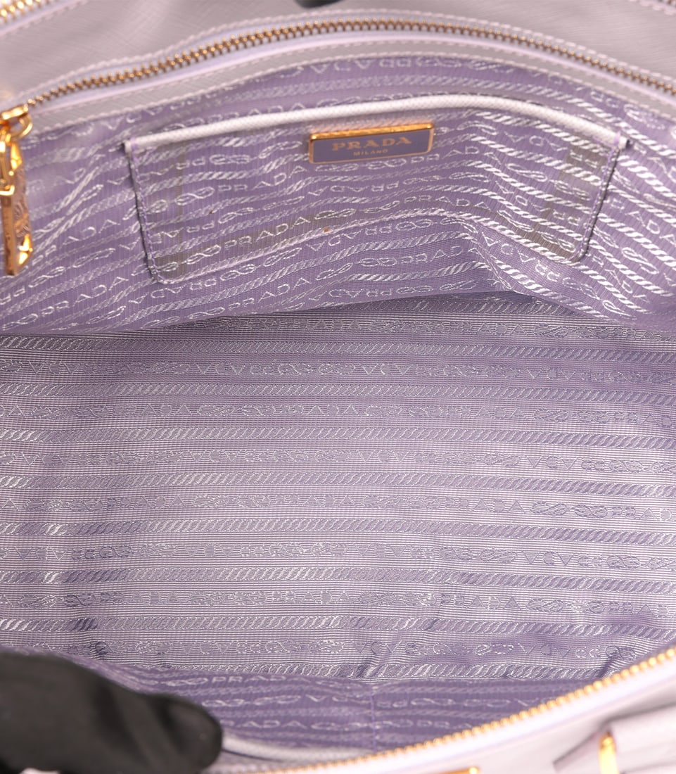 Prada Glicine Saffiano Lux Leather Special Order Large Galleria Tote - 9