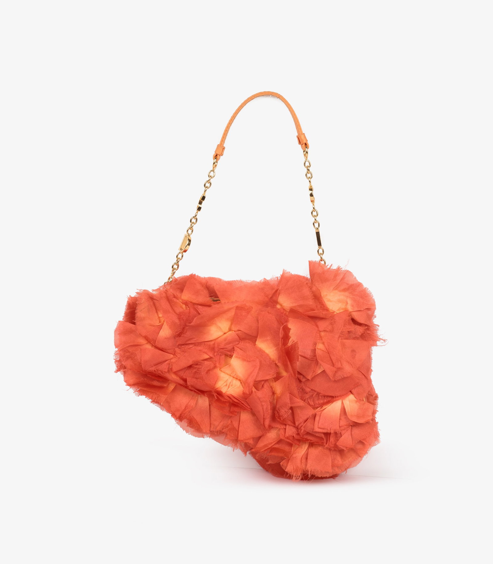 Christian Dior Coral Silk Vintage Rose Petal Mini Saddle Bag - 4