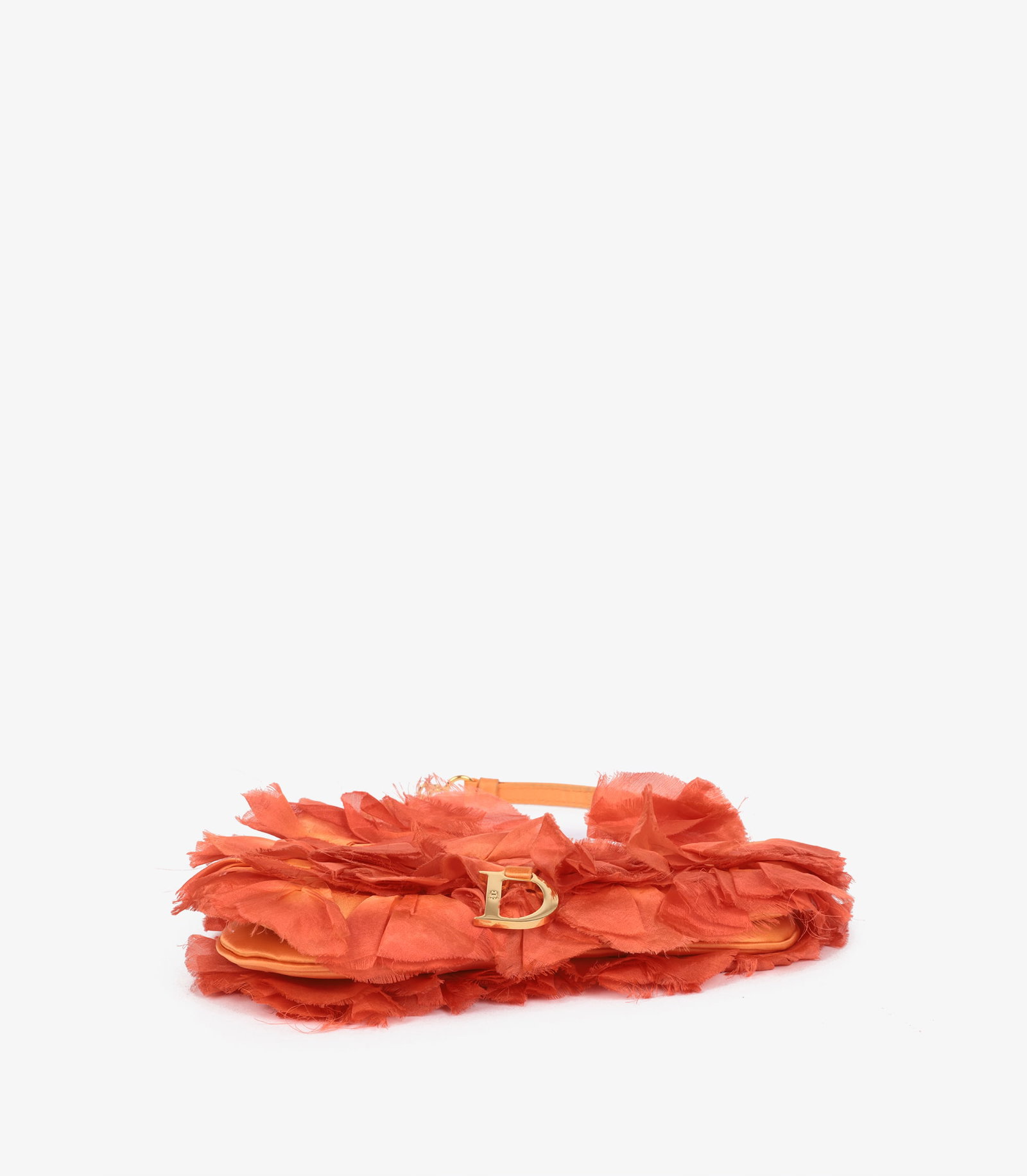 Christian Dior Coral Silk Vintage Rose Petal Mini Saddle Bag - 6