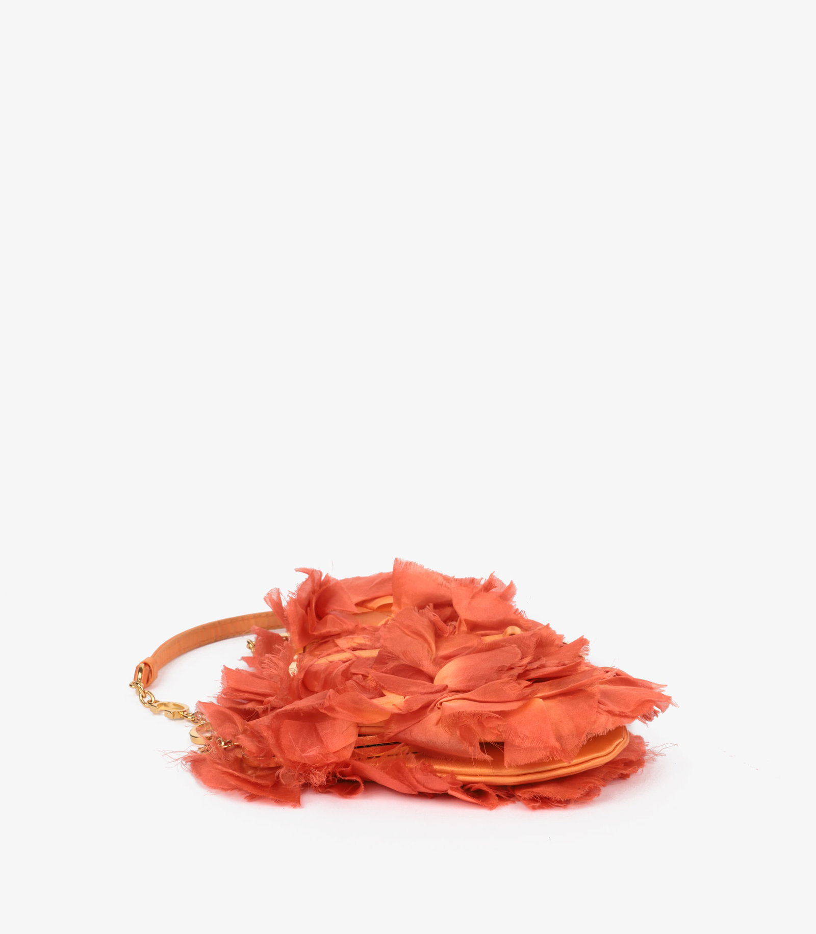Christian Dior Coral Silk Vintage Rose Petal Mini Saddle Bag - 7