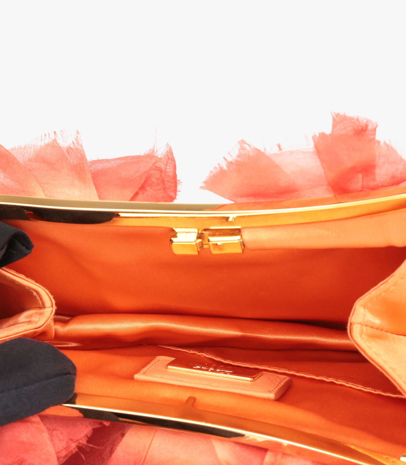 Christian Dior Coral Silk Vintage Rose Petal Mini Saddle Bag - 8