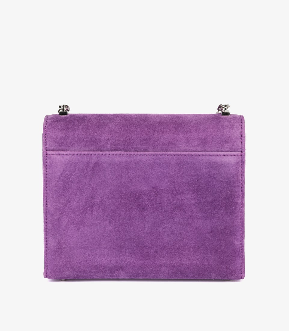 Hermès Violet Clair Veau Doblis Suede Verrou Chaine Mini Handbag - 6