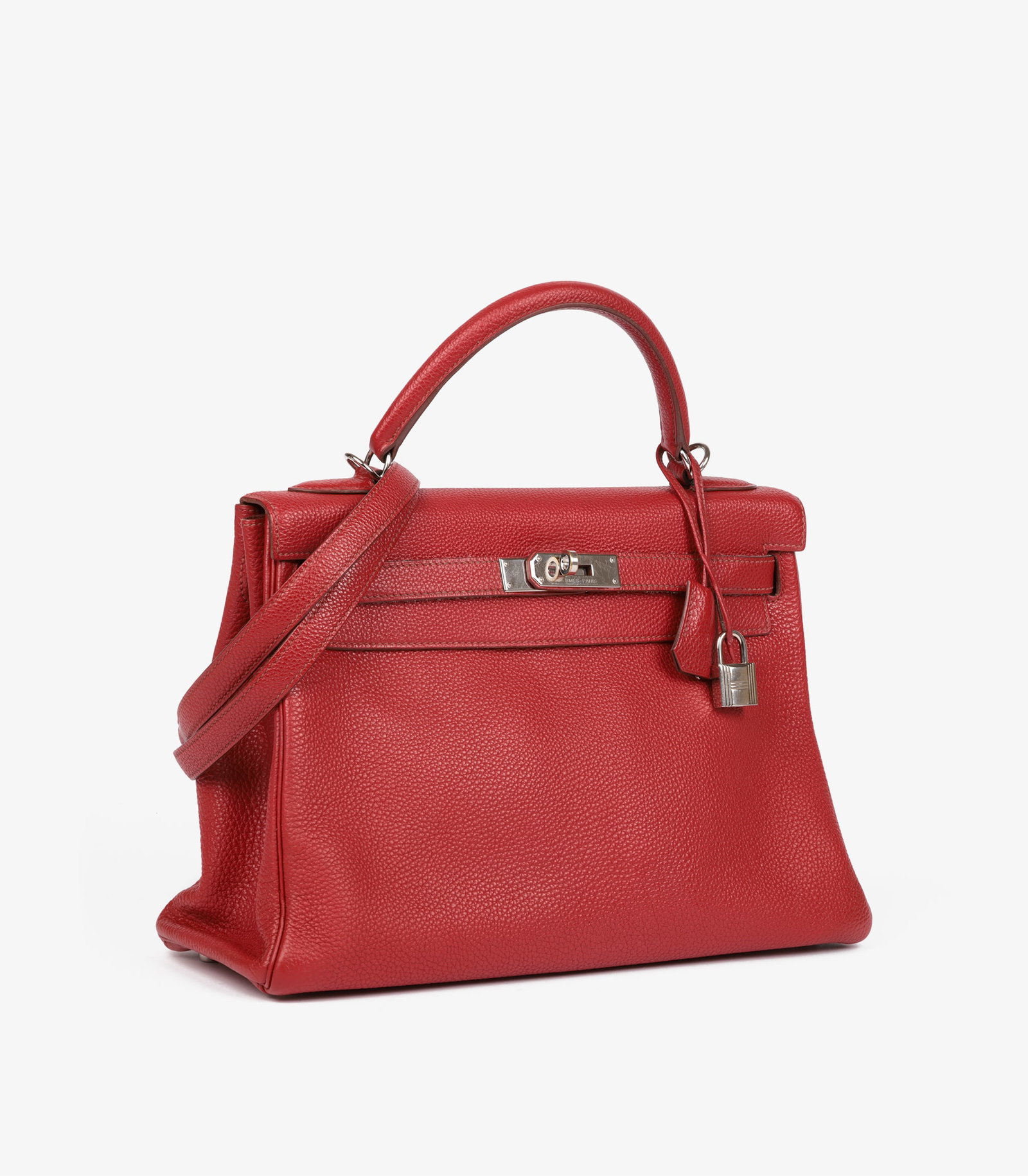 Hermès Rouge Garance Togo Leather Kelly 32cm Retourne Handbag - 3
