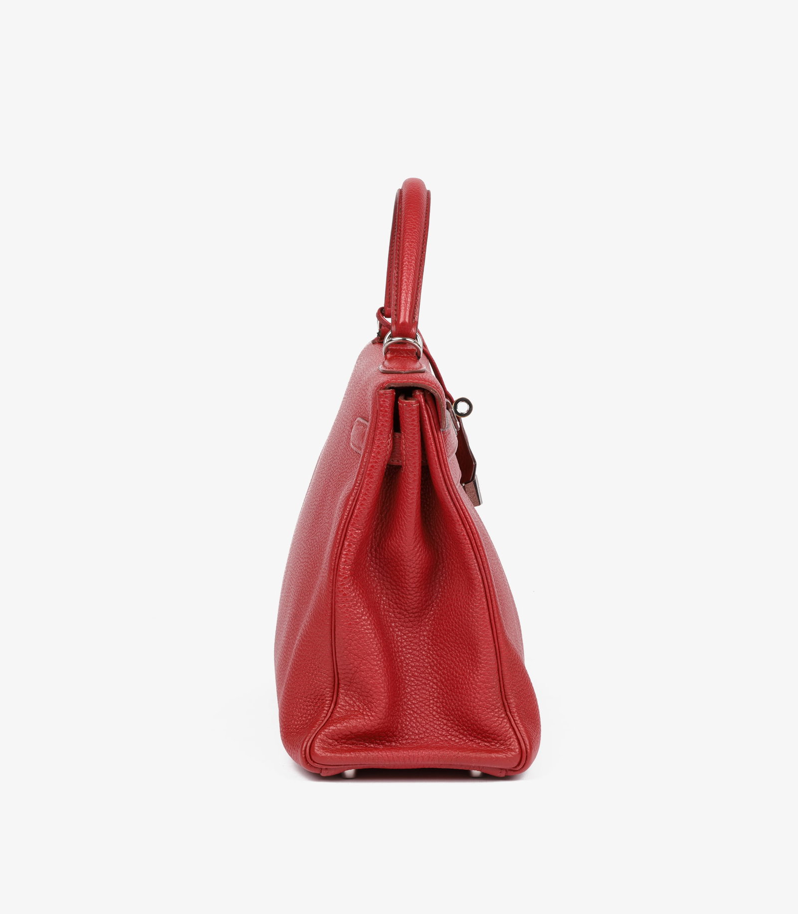 Hermès Rouge Garance Togo Leather Kelly 32cm Retourne Handbag - 4