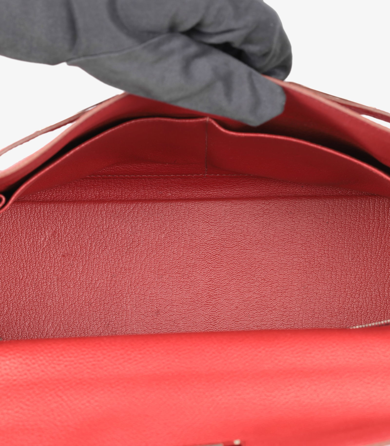 Hermès Rouge Garance Togo Leather Kelly 32cm Retourne Handbag - 8