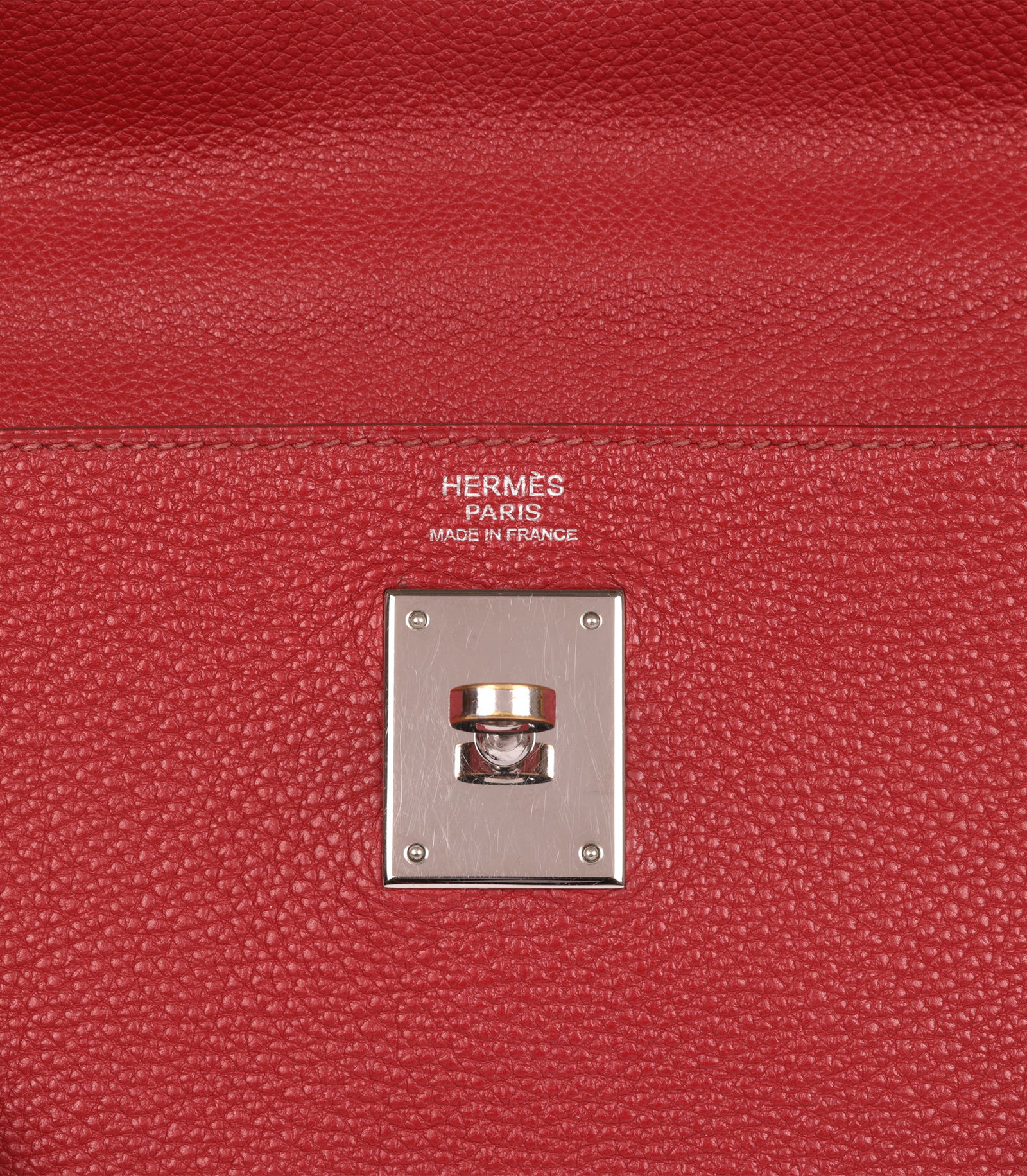 Hermès Rouge Garance Togo Leather Kelly 32cm Retourne Handbag - 9