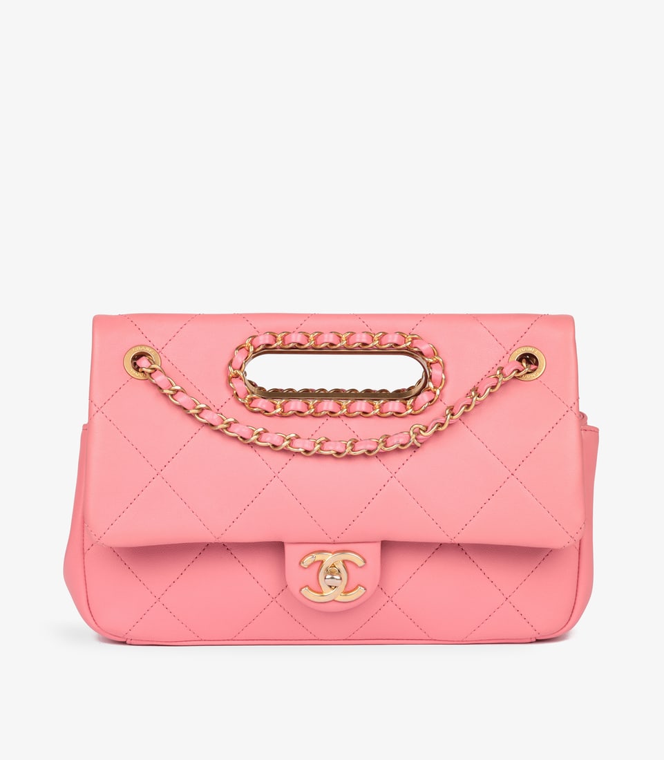 Chanel Pink Quilted Lambskin A Real Catch Classic Flap Bag: Title: Chanel Pink Quilted Lambskin A Real Catch Classic Flap Bag Description: Chanel Pink Quilted Lambskin A Real Catch Classic Flap Bag Product Details HB5130 Brand: C