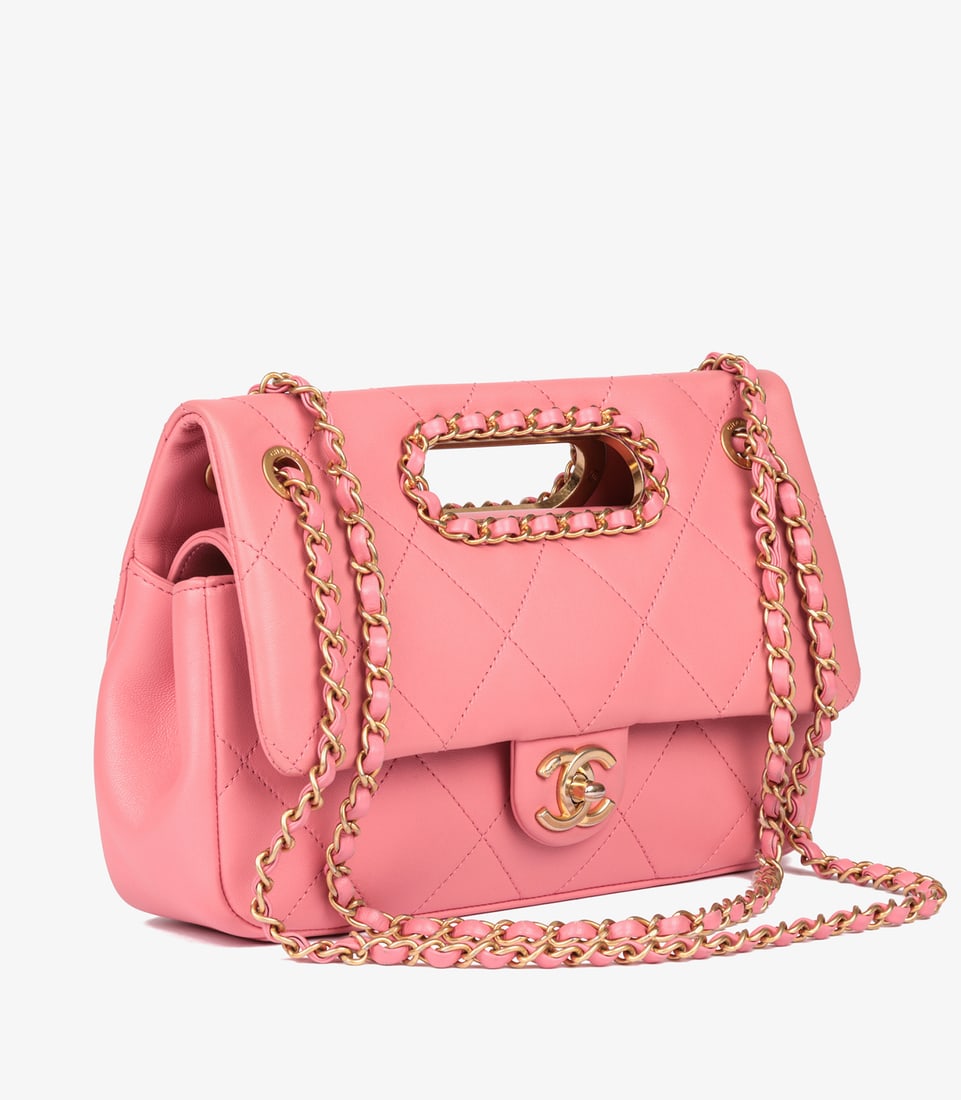 Chanel Pink Quilted Lambskin A Real Catch Classic Flap Bag - 3