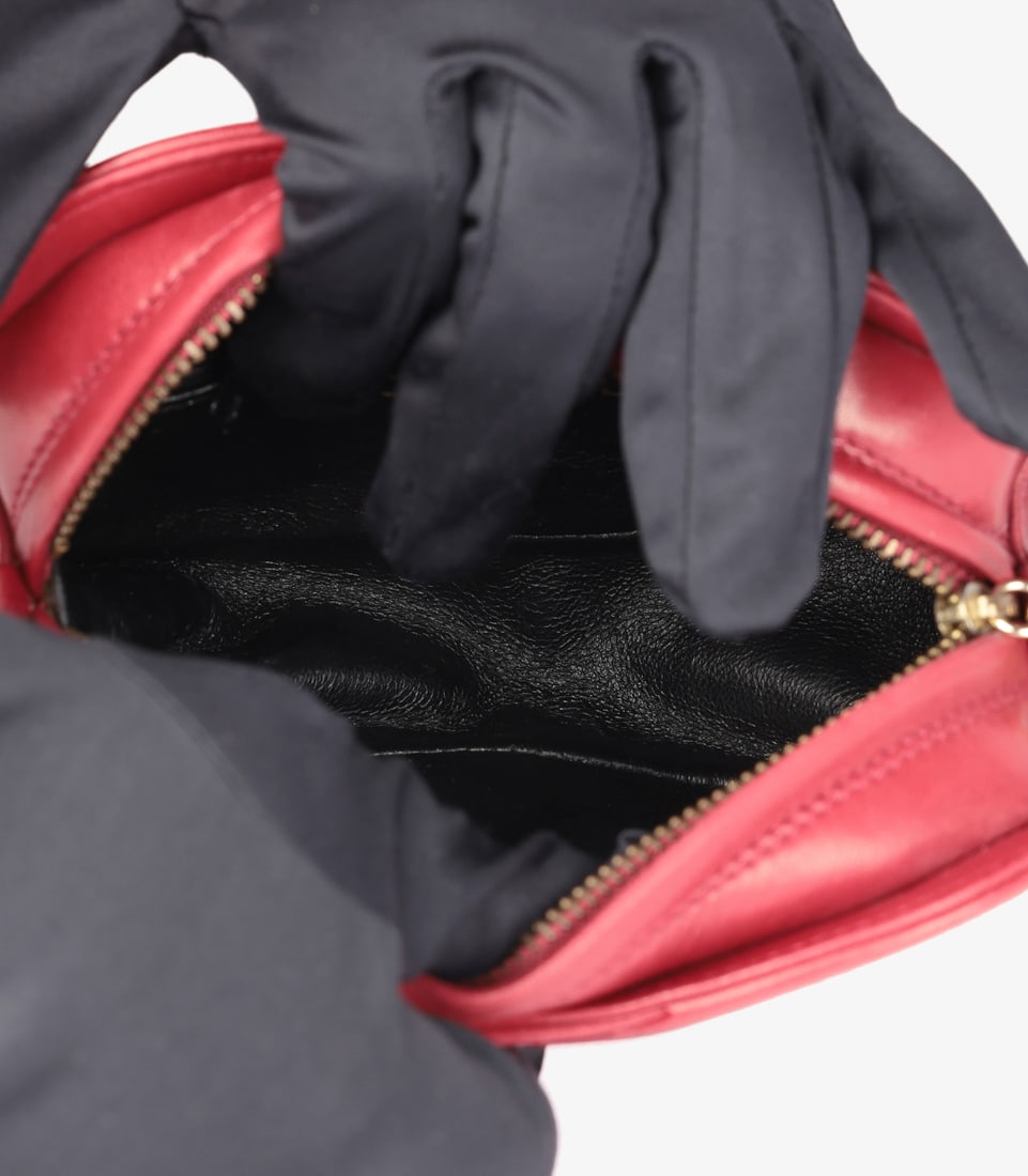 Chanel Red Lambskin Leather Vintage Micro Fringe Timeless Shoulder Bag - 9