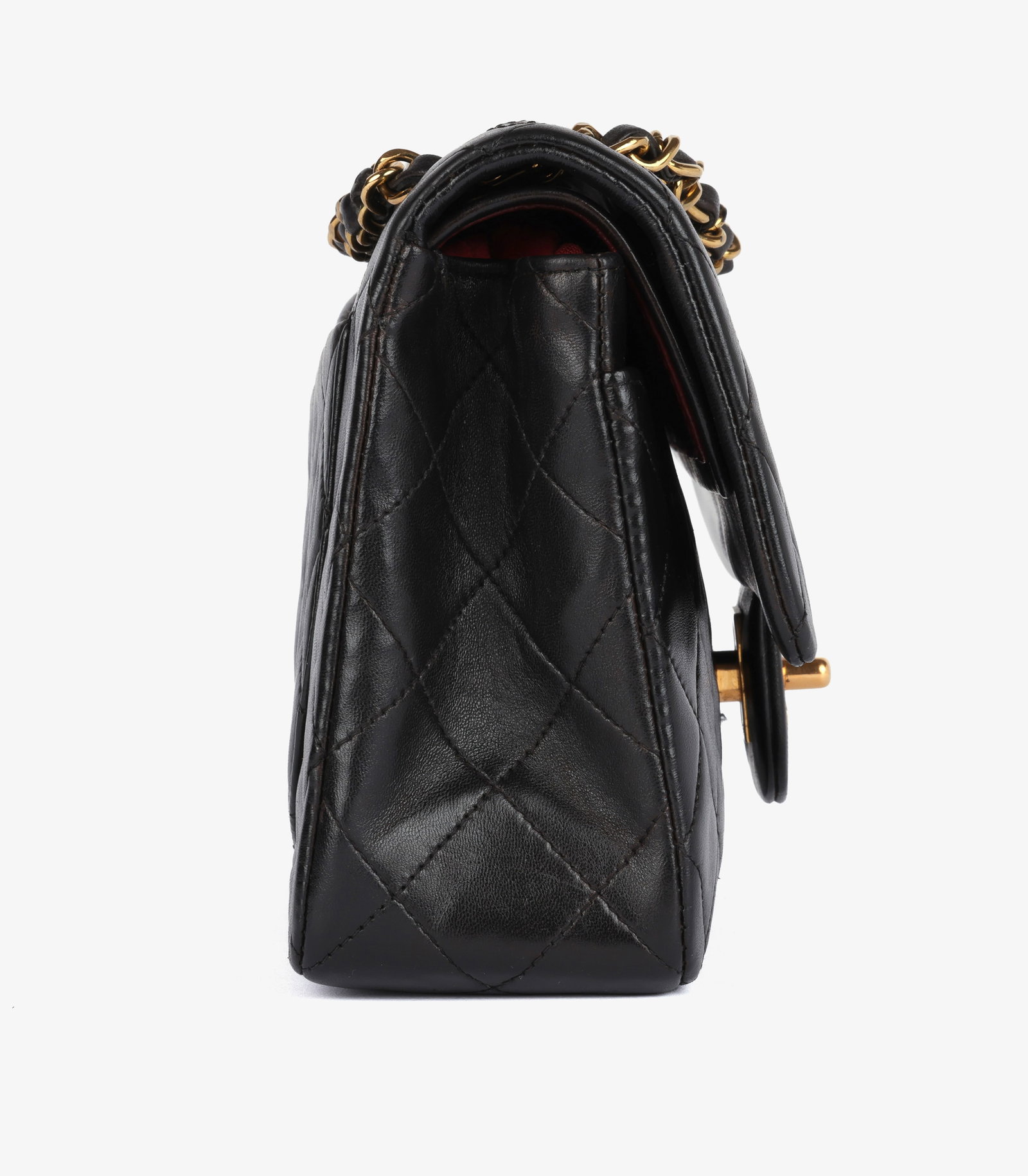 Chanel Black Quilted Lambskin Vintage Small Classic Double Flap Bag - 4