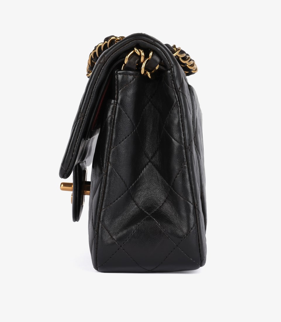 Chanel Black Quilted Lambskin Vintage Small Classic Double Flap Bag - 5