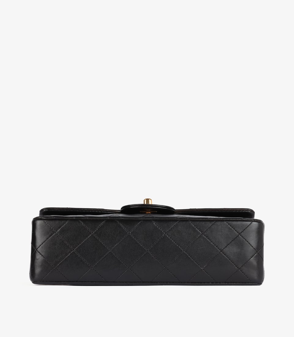 Chanel Black Quilted Lambskin Vintage Small Classic Double Flap Bag - 7