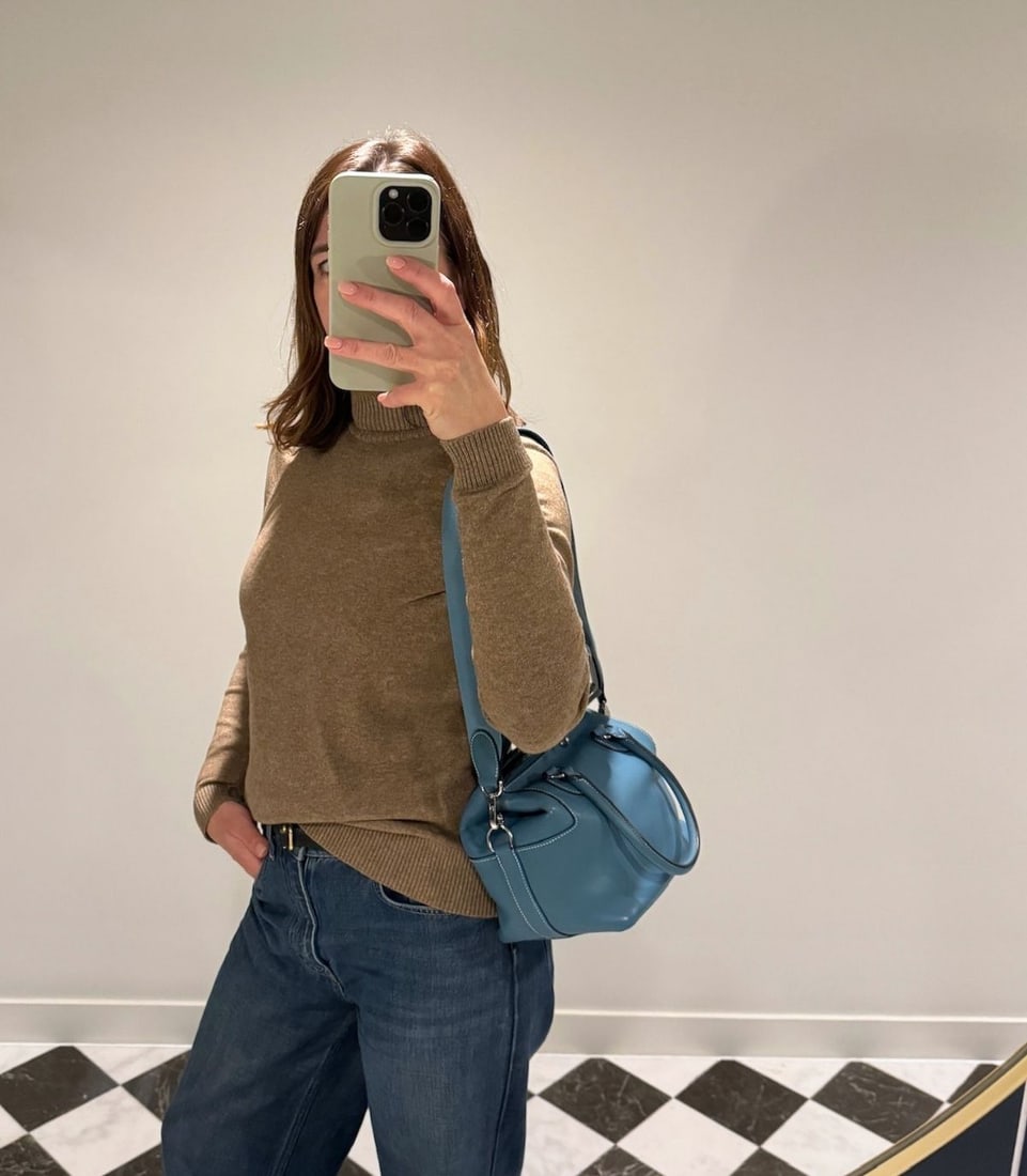 Hermès Blue Evercolor Leather Toolbox 20cm Handbag - 2