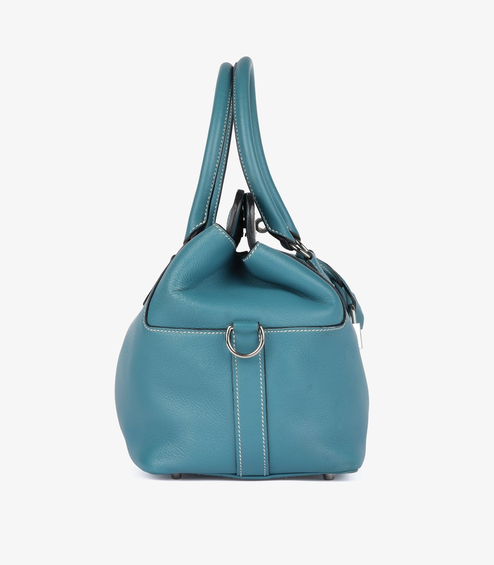Hermès Blue Evercolor Leather Toolbox 20cm Handbag - 4