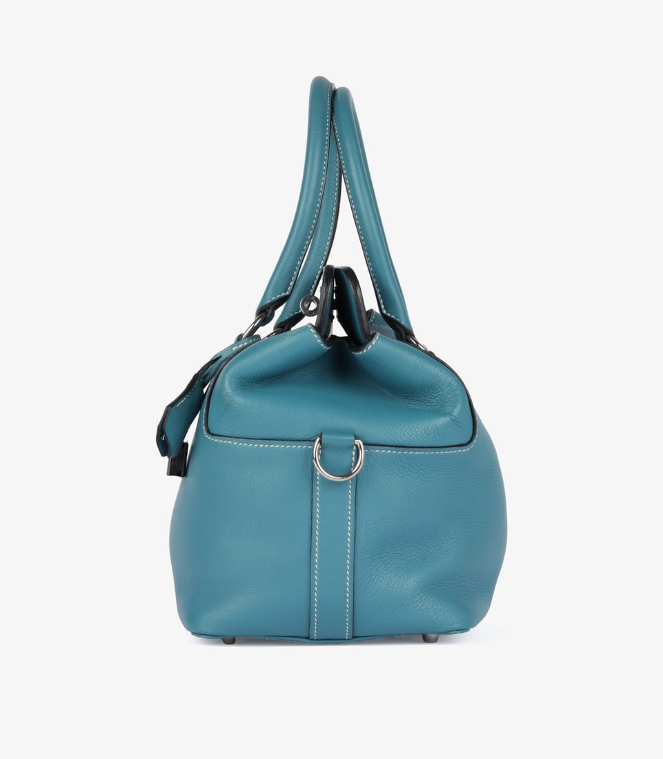 Hermès Blue Evercolor Leather Toolbox 20cm Handbag - 5
