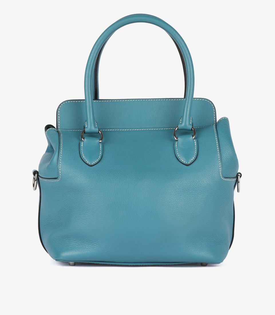 Hermès Blue Evercolor Leather Toolbox 20cm Handbag - 6