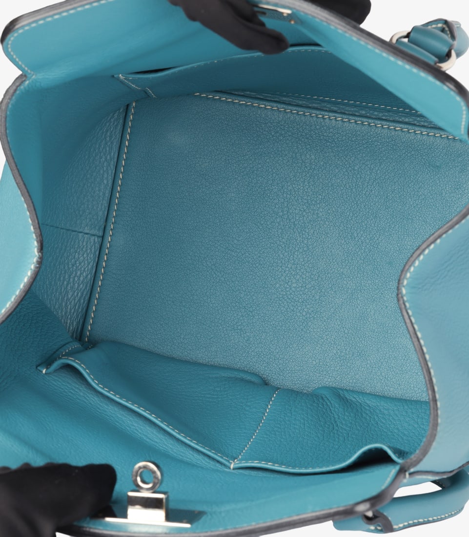 Hermès Blue Evercolor Leather Toolbox 20cm Handbag - 9