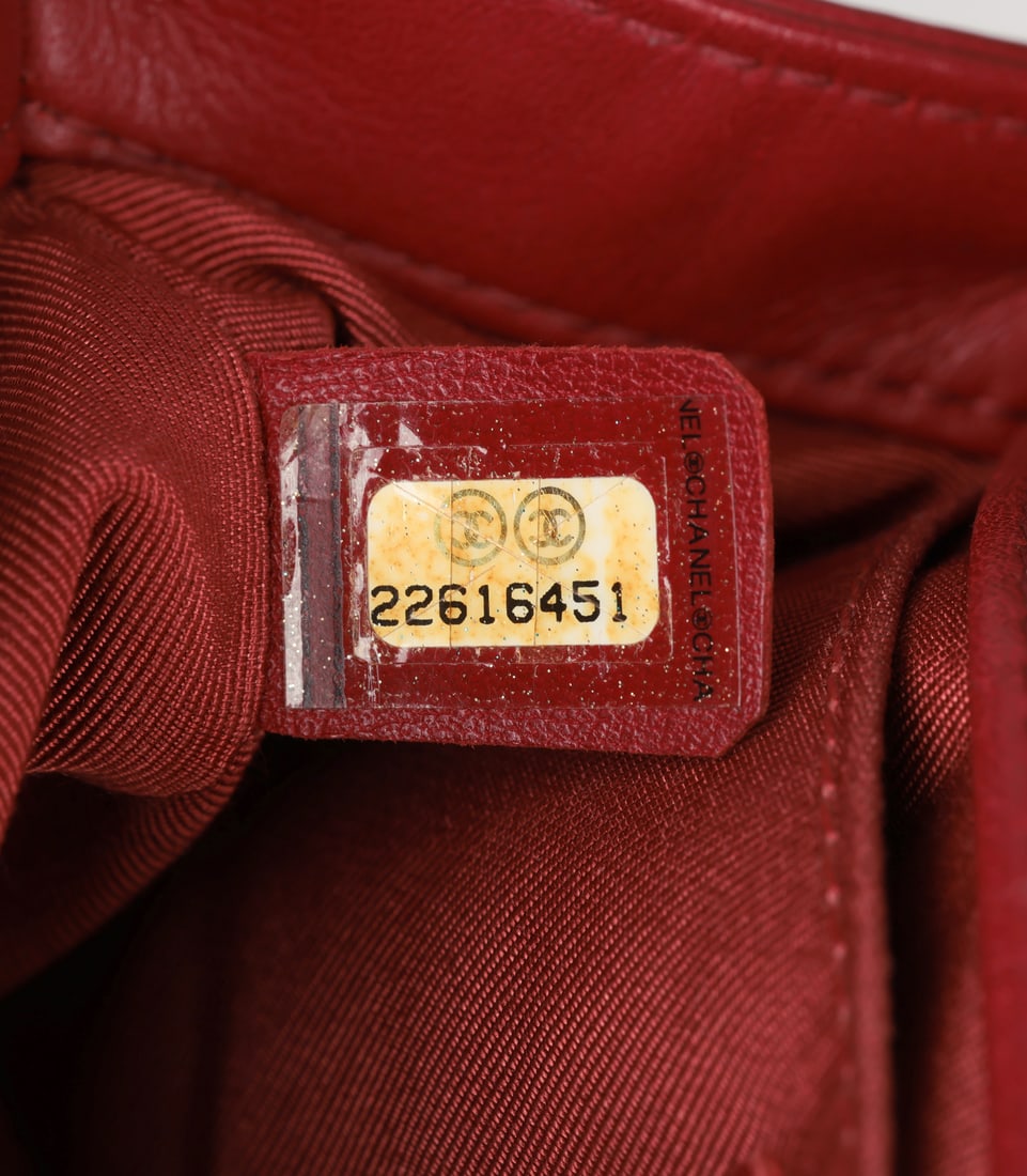 Chanel Dark Red Chevron Quilted Lambskin Leather Small Le Boy Bag - 10