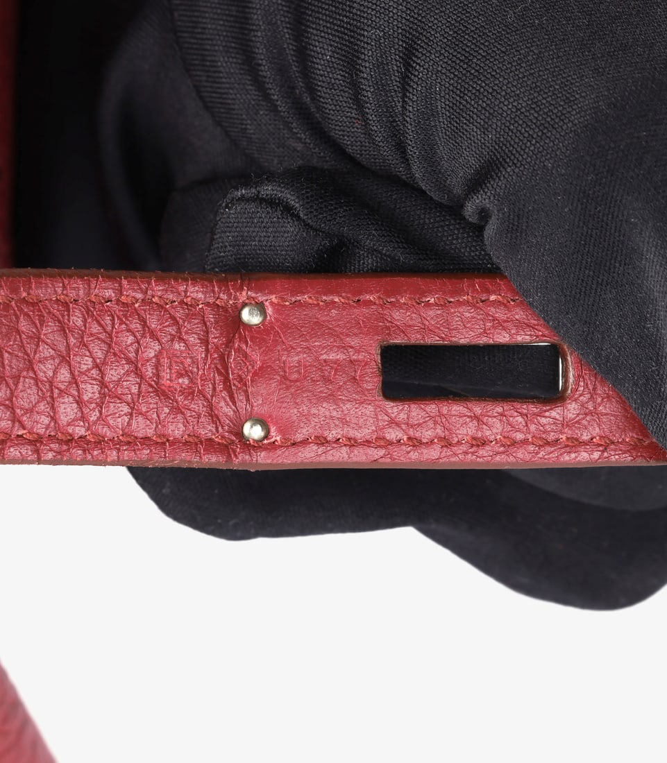 Hermès Rubis Clemence Leather Birkin 35cm Retourne Handbag - 10
