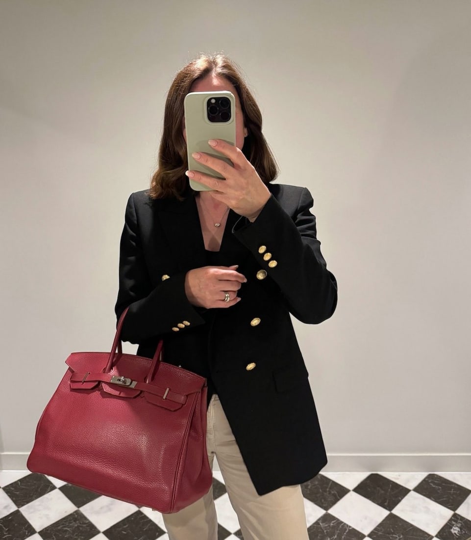 Hermès Rubis Clemence Leather Birkin 35cm Retourne Handbag - 2