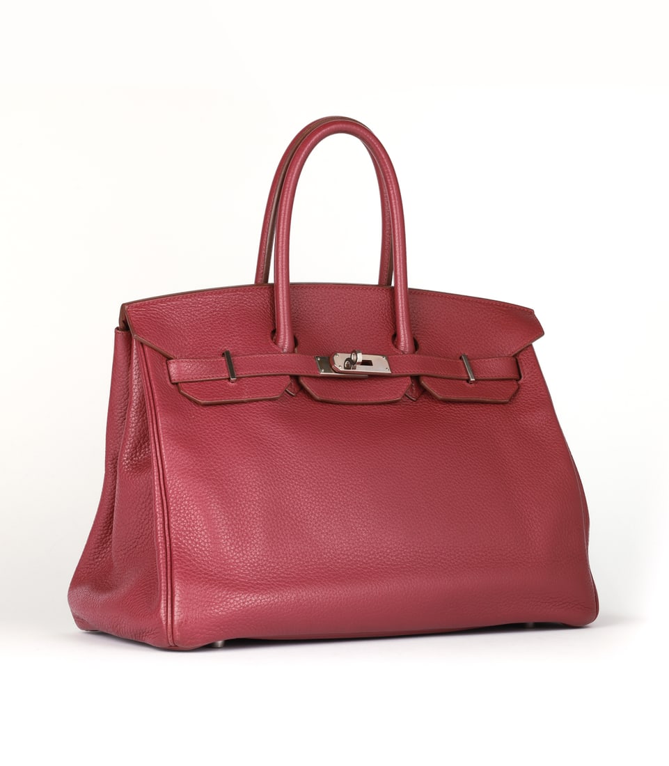 Hermès Rubis Clemence Leather Birkin 35cm Retourne Handbag - 3